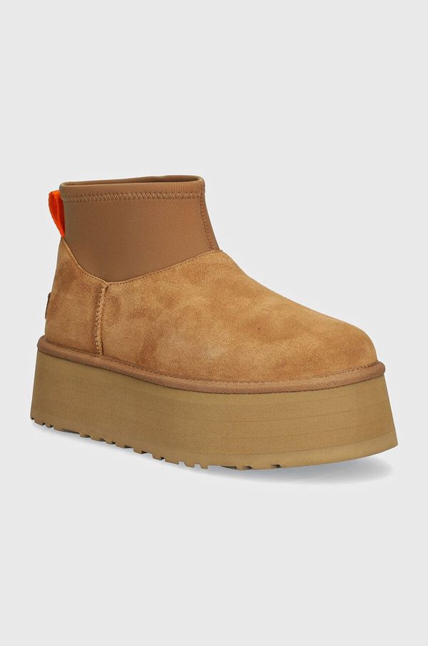 Ugg Snežke iz semiša UGG Classic Mini Dipper rjava barva, 1168170-CHE