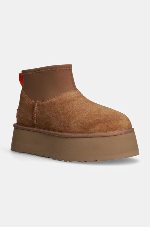 Ugg Snežke iz semiša UGG Classic Mini Dipper rjava barva, 1168170-CHE