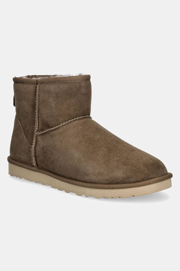 Ugg Snežke iz semiša UGG Classic Mini rjava barva, 1002072-HCK