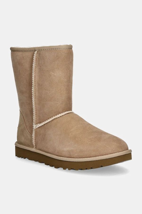 Ugg Snežke iz semiša UGG Classic Short II bež barva, 1016223-SAN