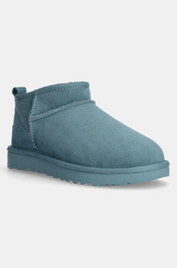 Ugg Snežke iz semiša UGG Classic Ultra Mini turkizna barva, 1116109-DEE