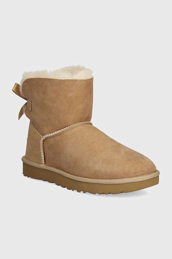 Ugg Snežke iz semiša UGG Mini Bailey BoII bež barva, 1016501-SAN