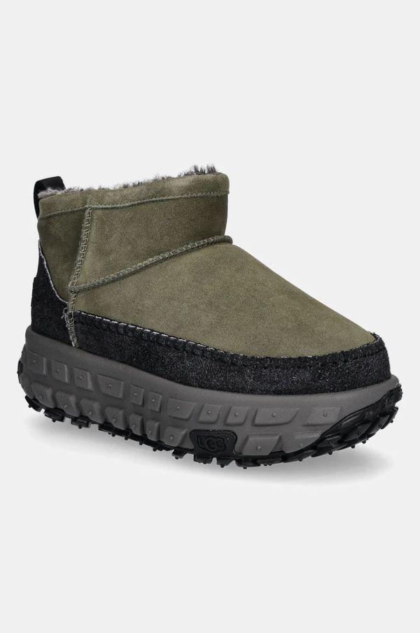 Ugg Snežke iz semiša UGG Venture Daze Ultra Mini zelena barva, 1158200-BLVC