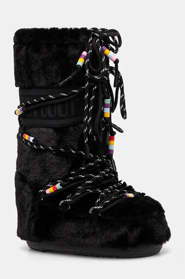 Moon Boot Snežke Moon Boot MB ICON FAUX FUR BEADS črna barva, 80D1408990 N001