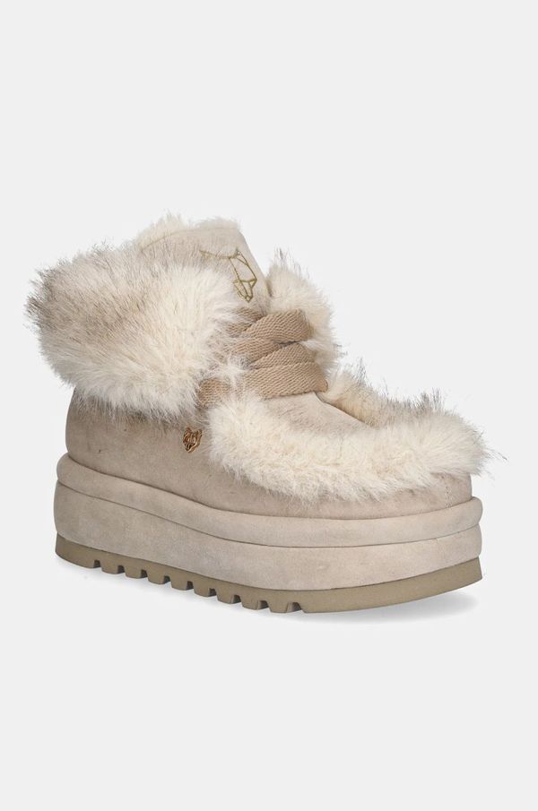 Naked Wolfe Snežke Naked Wolfe Bambi bež barva, Bambi Faux Fur Suede Ice