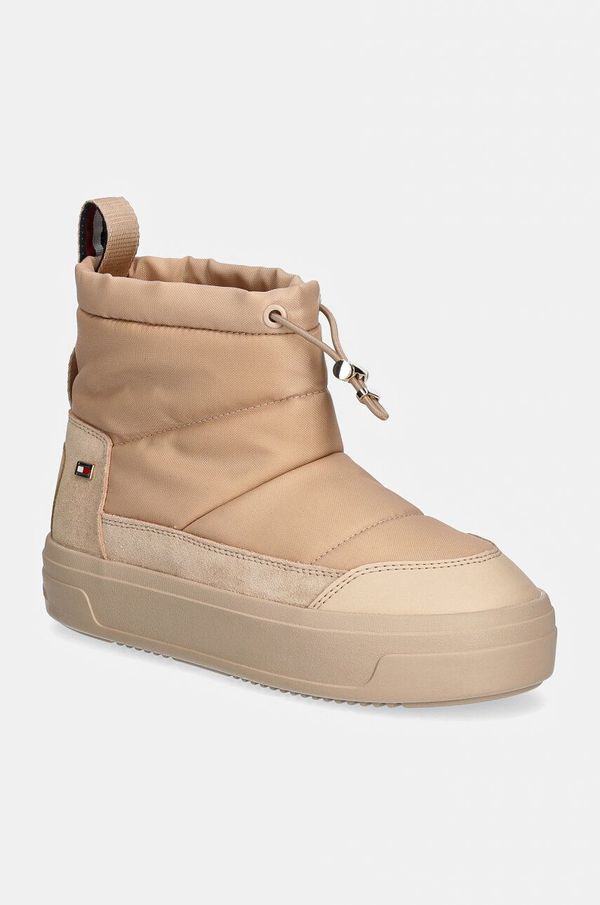 Tommy Hilfiger Snežke Tommy Hilfiger FLAG NYLON MINI SNOWBOOT bež barva, FW0FW08334