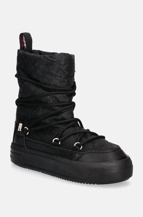 Tommy Hilfiger Snežke Tommy Hilfiger LACE-UP MONOGRAM SNOWBOOT črna barva, FW0FW08430