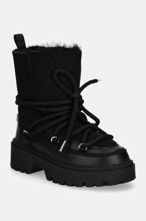 Tommy Hilfiger Snežke Tommy Hilfiger REAL SHEARLING LACE-UP SNOWBOOT črna barva, FW0FW08085