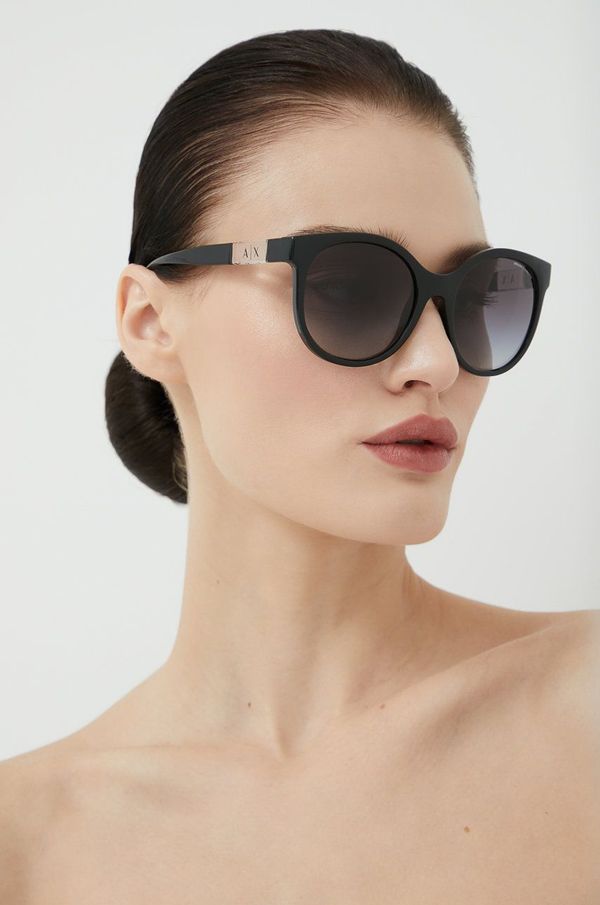 Armani Exchange Sončna očala Armani Exchange ženska, črna barva