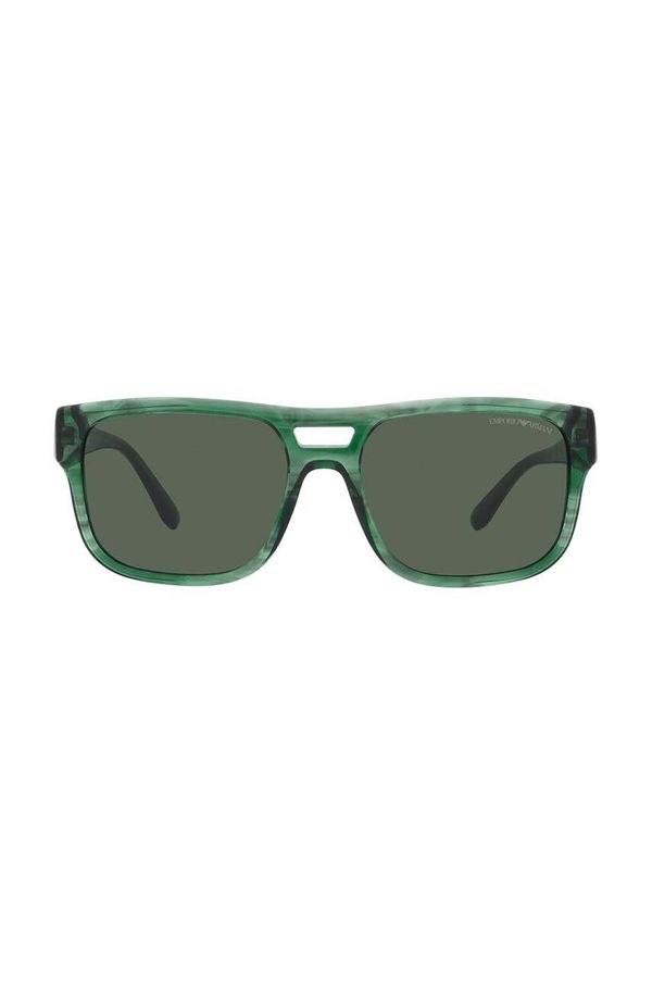 Emporio Armani Sončna očala Emporio Armani moški, zelena barva