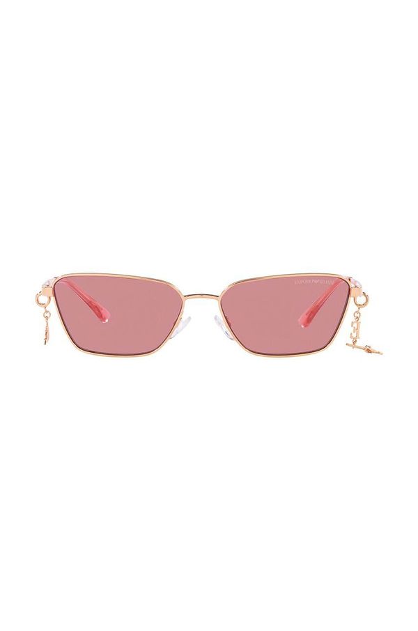 Emporio Armani Sončna očala Emporio Armani ženski, roza barva