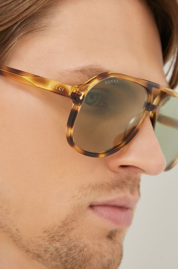 Gucci Sončna očala Gucci moški, rjava barva
