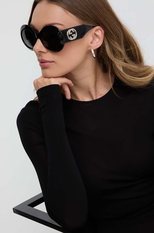 Gucci Sončna očala Gucci ženski, črna barva