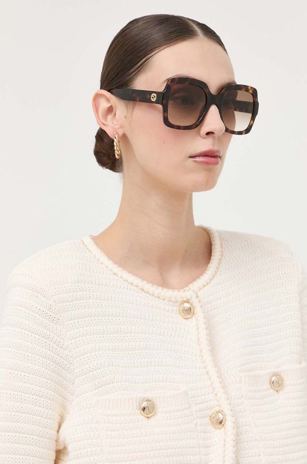 Gucci Sončna očala Gucci ženski, rjava barva