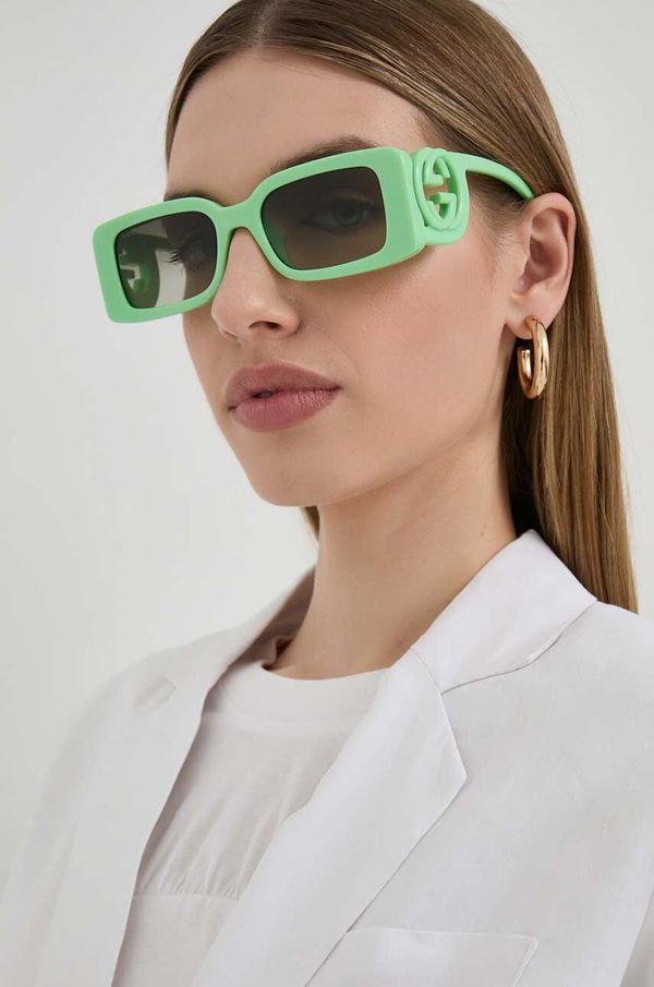 Gucci Sončna očala Gucci ženski, zelena barva