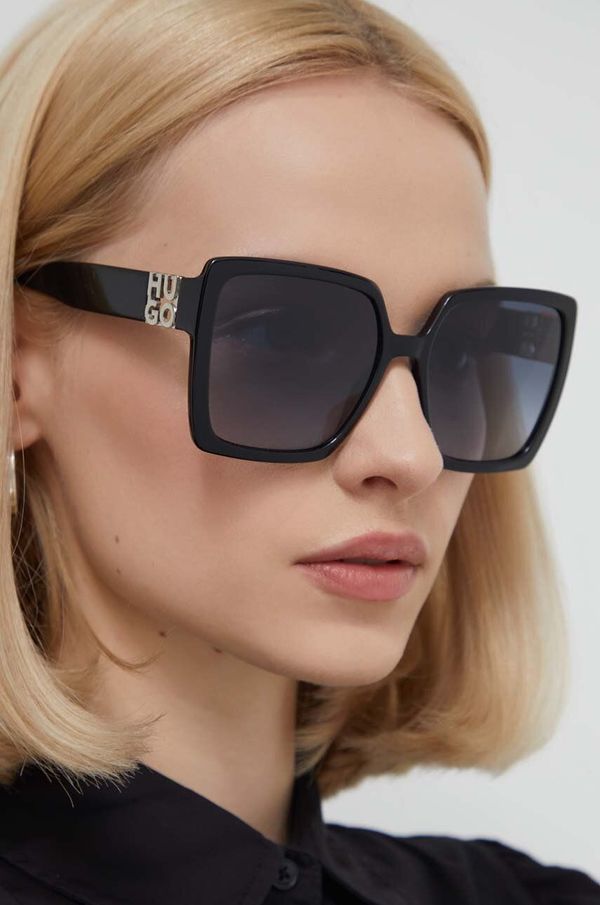 HUGO Sončna očala HUGO ženski, črna barva