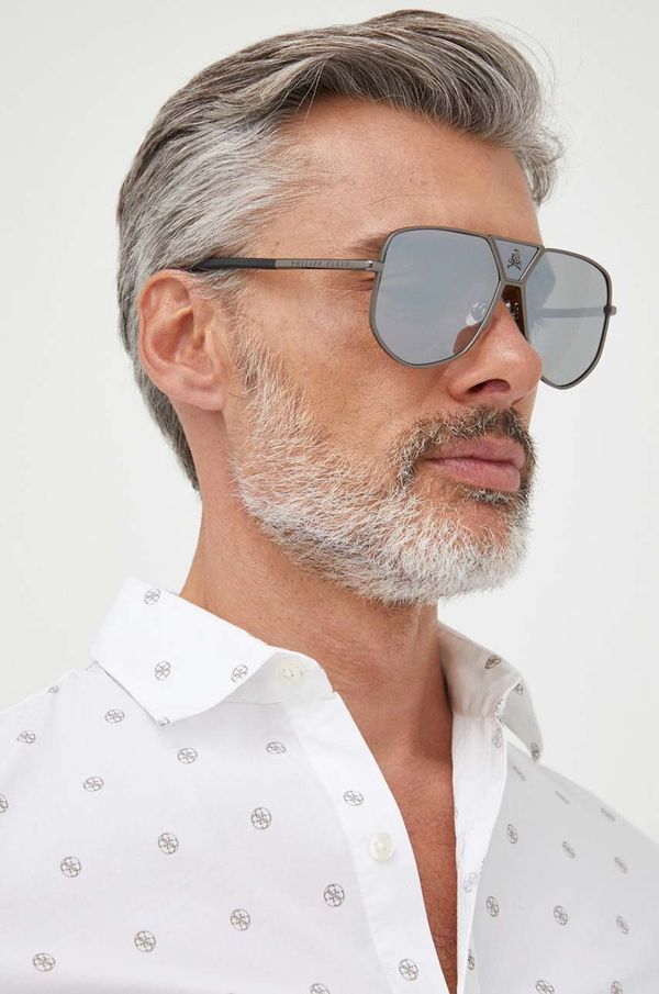 Philipp Plein Sončna očala Philipp Plein moško, siva barva
