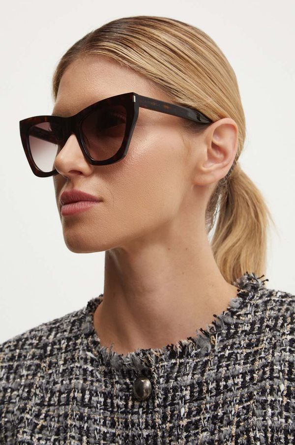 Saint Laurent Sončna očala Saint Laurent ženska, črna barva, SL 214 KATE