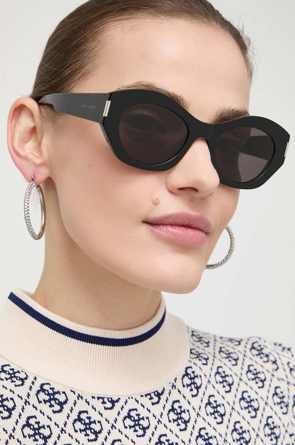 Saint Laurent Sončna očala Saint Laurent ženski, črna barva