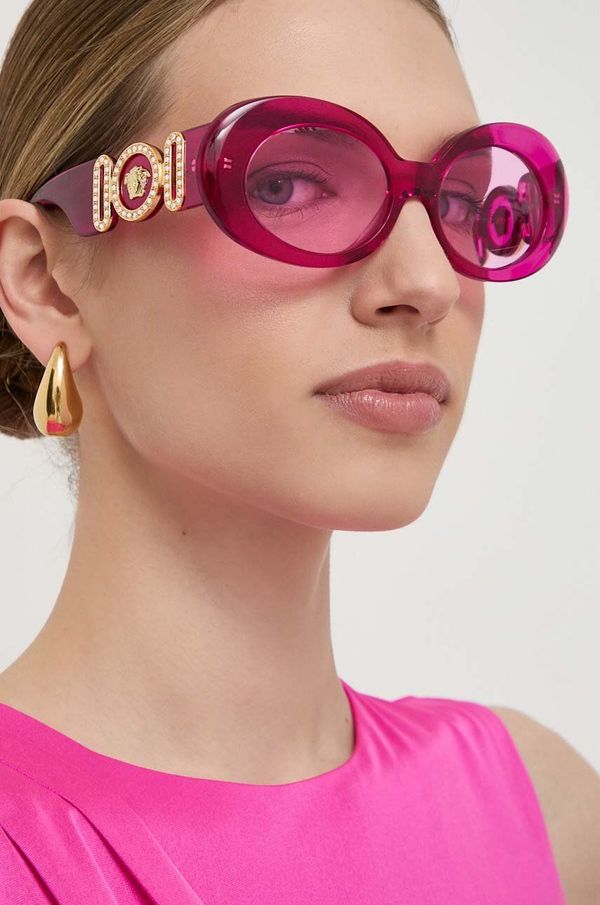 Versace Sončna očala Versace ženski, roza barva