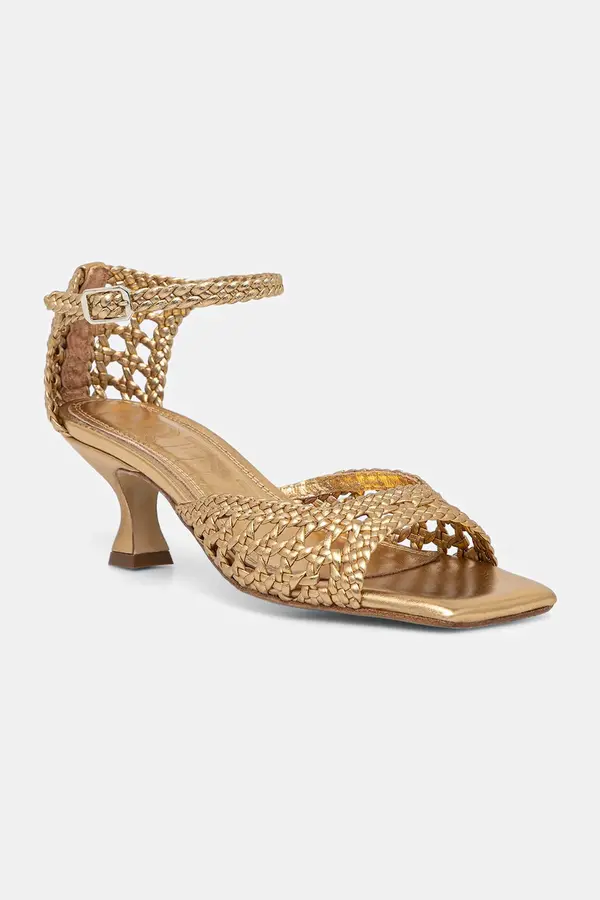 Souliers Martinez Souliers Martinez sandali z nizko peto iz usnja VERONICA