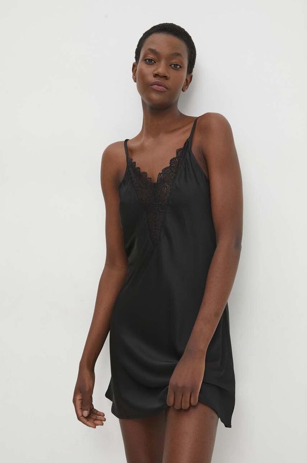 Answear Lab Spalna srajca Answear Lab ženska, črna barva