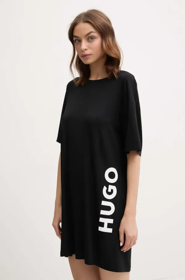 HUGO Spalna srajca HUGO ženska, črna barva, 50522897