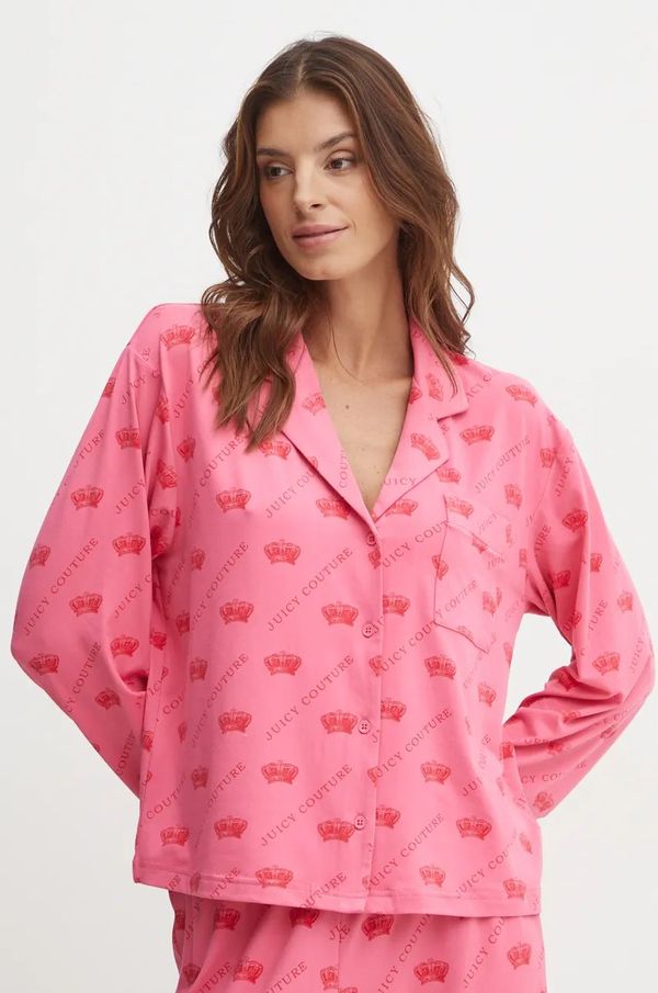 Juicy Couture Spalna srajca Juicy Couture ESTELLE PYJAMA TOP ženska, roza barva, JCLPT224503