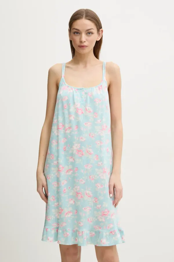 Lauren Ralph Lauren Spalna srajca Lauren Ralph Lauren ženska, turkizna barva, ILN62407