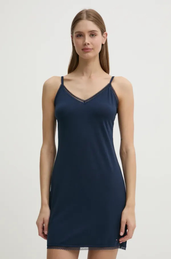 Tommy Hilfiger Spalna srajca Tommy Hilfiger ženska, mornarsko modra barva, UW0UW05780