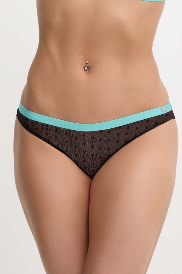 Pepe Jeans Spodnji del kopalk Pepe Jeans DOT MESH BIKINI črna barva, PLU11015