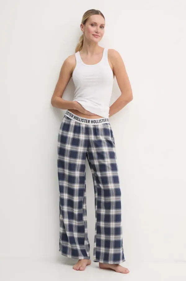 Hollister Co. Spodnji del pižame Hollister Co. ženski, mornarsko modra barva, KI346-4013