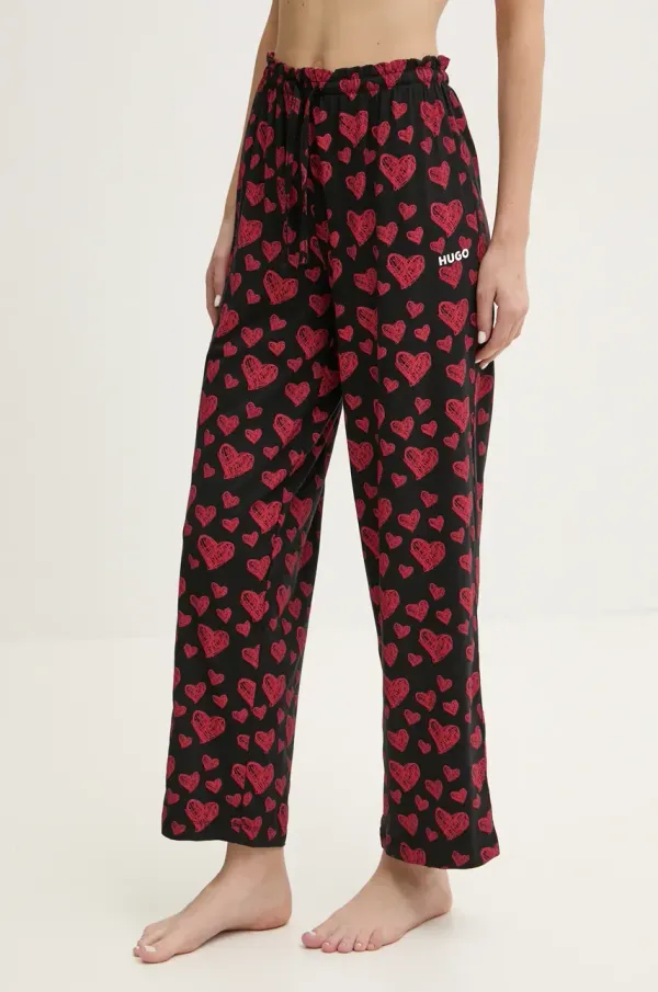 HUGO Spodnji del pižame HUGO ženski, črna barva, 50534299