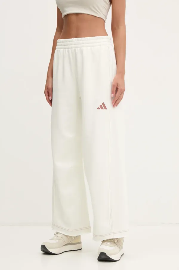 adidas Spodnji del trenirke adidas ALL SZN Graphic ženski, bež barva, JJ4530