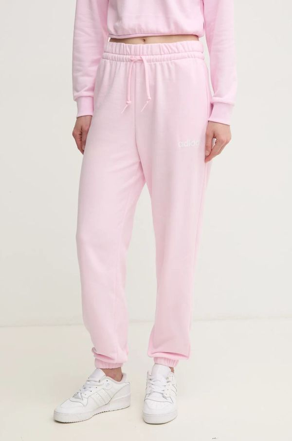 adidas Spodnji del trenirke adidas Essentials Linear roza barva, JC5956