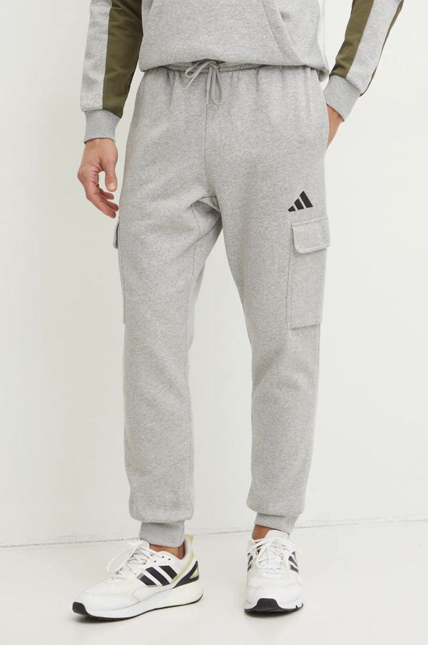 adidas Spodnji del trenirke adidas Feelcozy siva barva, JE3823