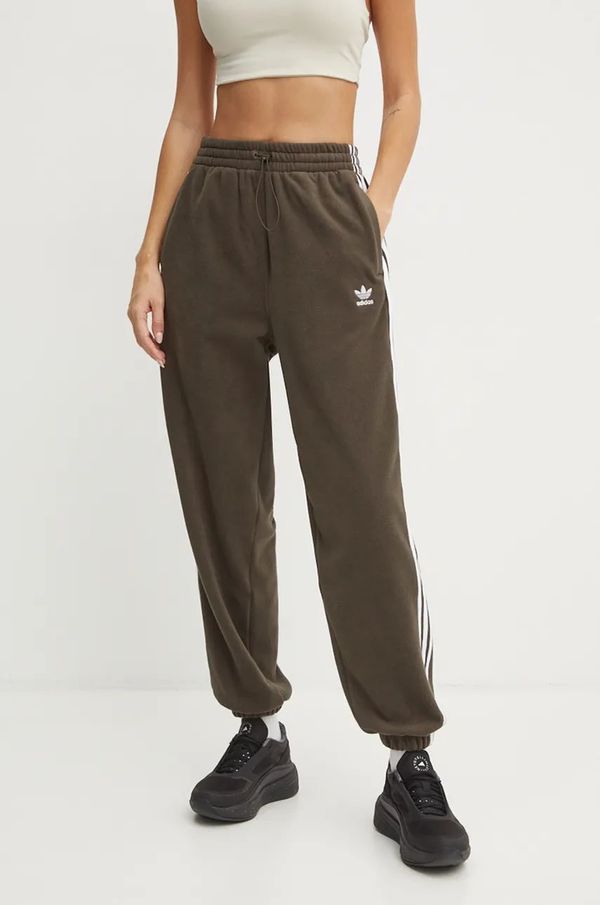 adidas Originals Spodnji del trenirke adidas Originals Polar Fleece Track Pant zelena barva, IY7835