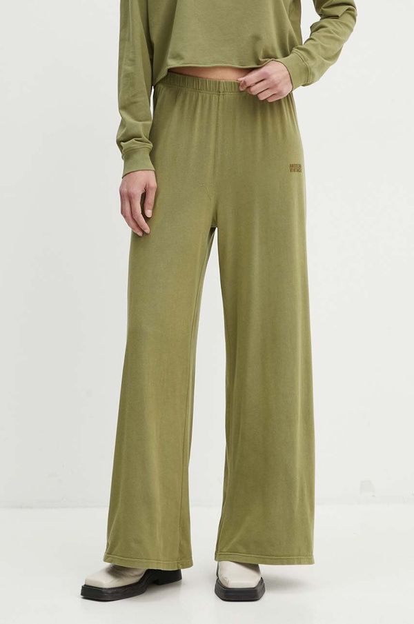 American Vintage Spodnji del trenirke American Vintage zelena barva, PYM05AH24