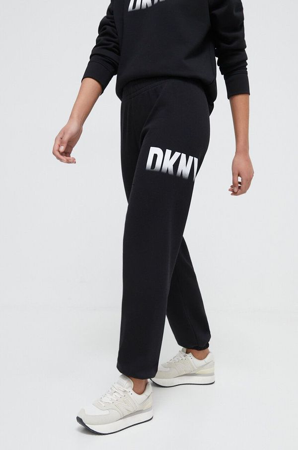 DKNY Spodnji del trenirke Dkny črna barva