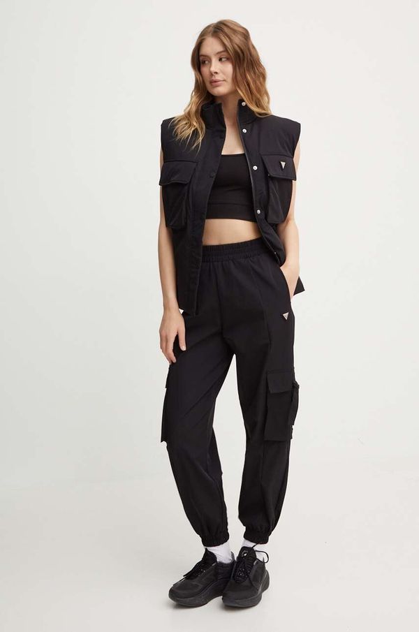 Guess Spodnji del trenirke Guess AURLIE črna barva, V4YB06 WG982