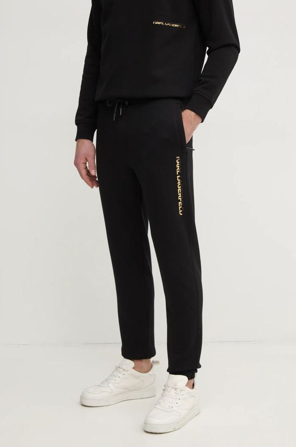 Karl Lagerfeld Spodnji del trenirke Karl Lagerfeld črna barva, 705464.551900