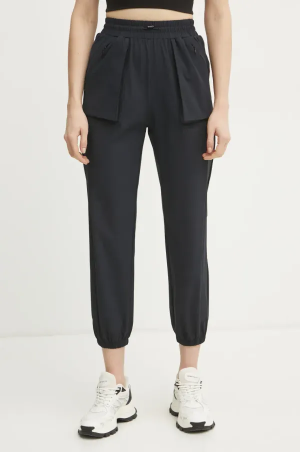 Plein Sport Spodnji del trenirke PLEIN SPORT ženski, črna barva, SAEC WJT2025 STE003N