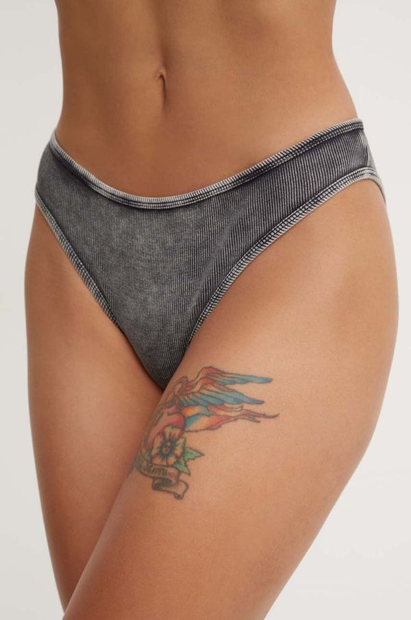 Diesel Spodnjice Diesel UFPN-D-OVAL-HIGH-WAISTED siva barva, A15364.0LKAR