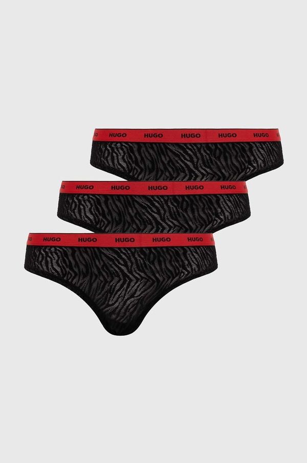 HUGO Spodnjice HUGO 3-pack črna barva, 50523826