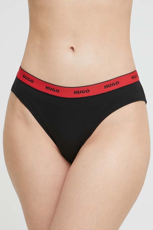 Hugo Spodnjice HUGO 3-pack črna barva