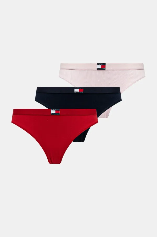 Tommy Hilfiger Spodnjice Tommy Hilfiger 3-pack rdeča barva, UW0UW05985