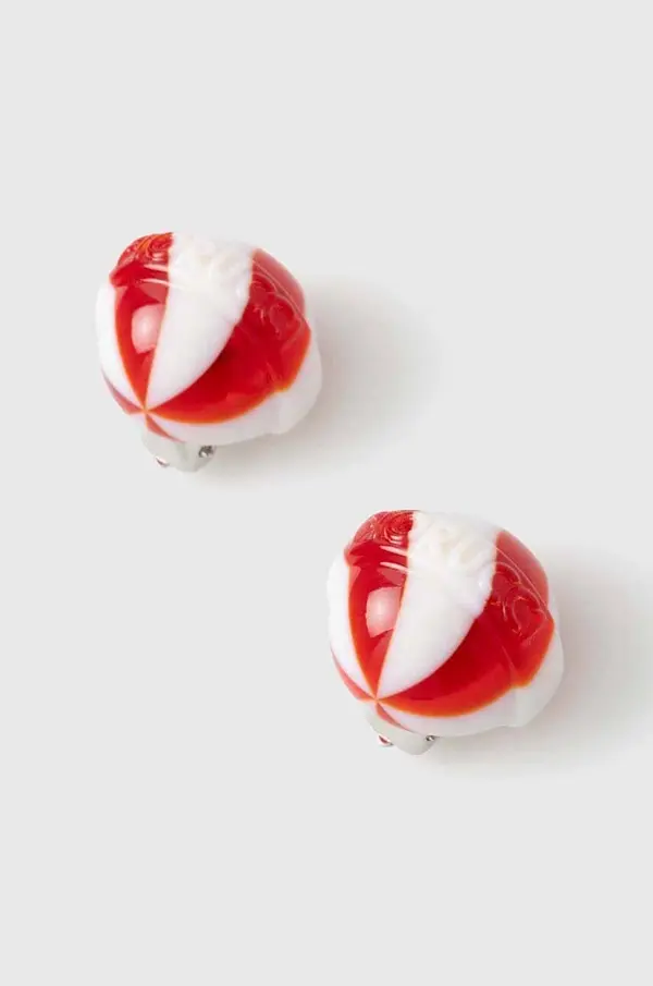 Fiorucci Sponke Fiorucci Red And White Mini Lollipop Earrings
