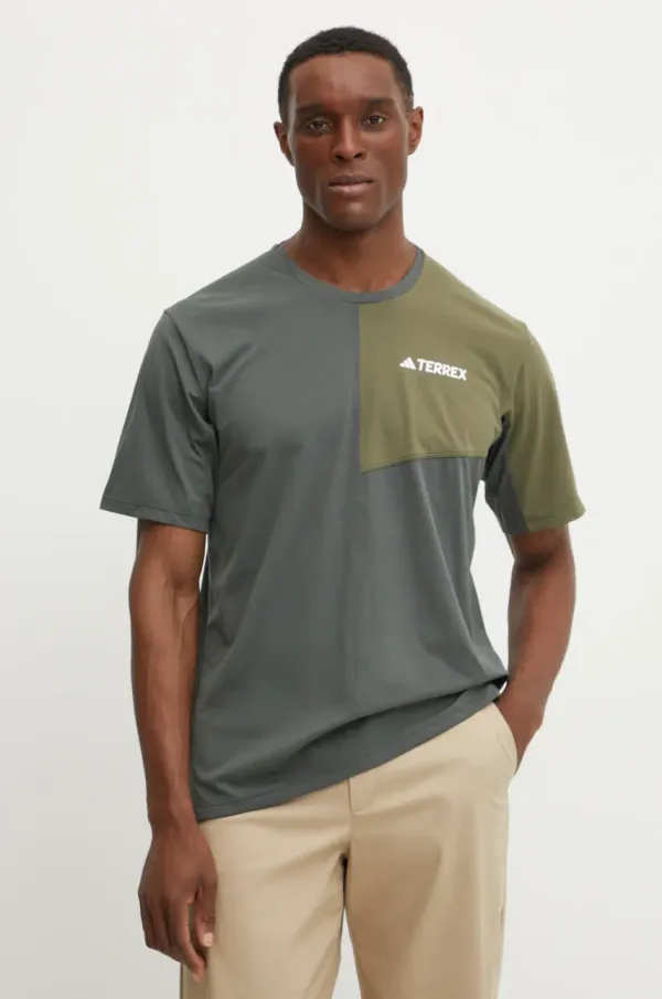 adidas TERREX Športna kratka majica adidas TERREX Multi zelena barva, JE0395