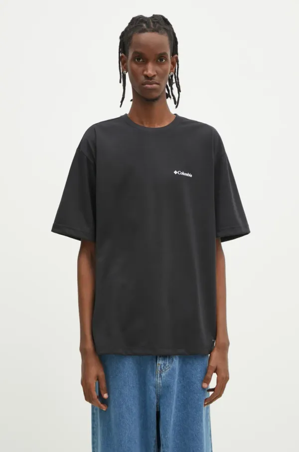 Columbia Športna kratka majica Columbia Cedar Trail moška, črna barva, 2120381