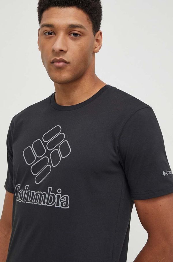 Columbia Športna kratka majica Columbia Pacific Crossing II črna barva